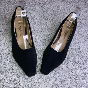 FANFARES 8.5 Leather Black GINGER Kitten Heel Pumps